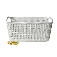 Кошик для брудних речей у ванну прямокутний, білий SNMZ, фото 3