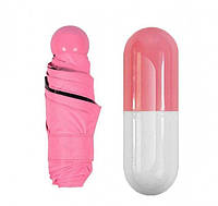Компактный зонтик в капсуле-футляре Розовый, маленький зонт в капсуле. CQ-352 Цвет: розовый