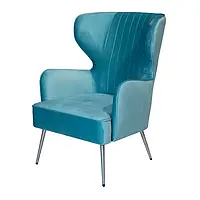 Кресло Эстетик тиффани сиденье ткань 760x820x980 металл ноги серебро