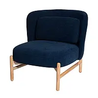 Кресло Вуди массив дерева сиденье ткань 830x820x790 синий
