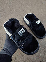 Уггі дутики двокольорові ЧОРНІ з білим на чорній гнучкій високій підошві, фото 3