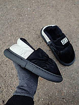 Уггі дутики двокольорові ЧОРНІ з білим на чорній гнучкій високій підошві, фото 4