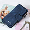 Стильний гаманець замшевий клатч (19 х 10,5 х 2 см) Baellerry Forever Темно-синій / Жіночий гаманець з еко замші, фото 3