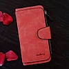 Стильний гаманець замшевий клатч (19 х 10,5 х 2 см) Baellerry Forever Темно-червоний / Жіночий гаманець з еко замші, фото 3