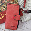 Стильний гаманець замшевий клатч (19 х 10,5 х 2 см) Baellerry Forever Темно-червоний / Жіночий гаманець з еко замші, фото 7