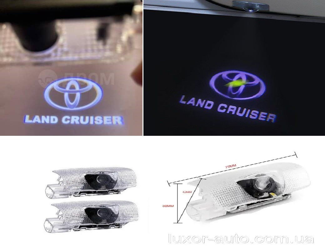 Штатна LED-підсвітка дверей із логотипом Toyota (Тойота) Camry Corolla Land Cruiser PRADO Sequoia Tundra Verso