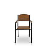 Стілець для кафе "Феліція" Тік металевий, з деревом, чорний від Mix-Line, фото 2