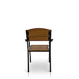 Стілець для кафе "Феліція" Тік металевий, з деревом, чорний від Mix-Line, фото 7