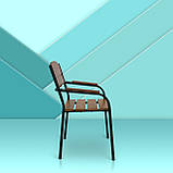 Стілець для кафе "Феліція" Тік металевий, з деревом, чорний від Mix-Line, фото 6