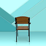 Стілець для кафе "Феліція" Тік металевий, з деревом, чорний від Mix-Line, фото 8