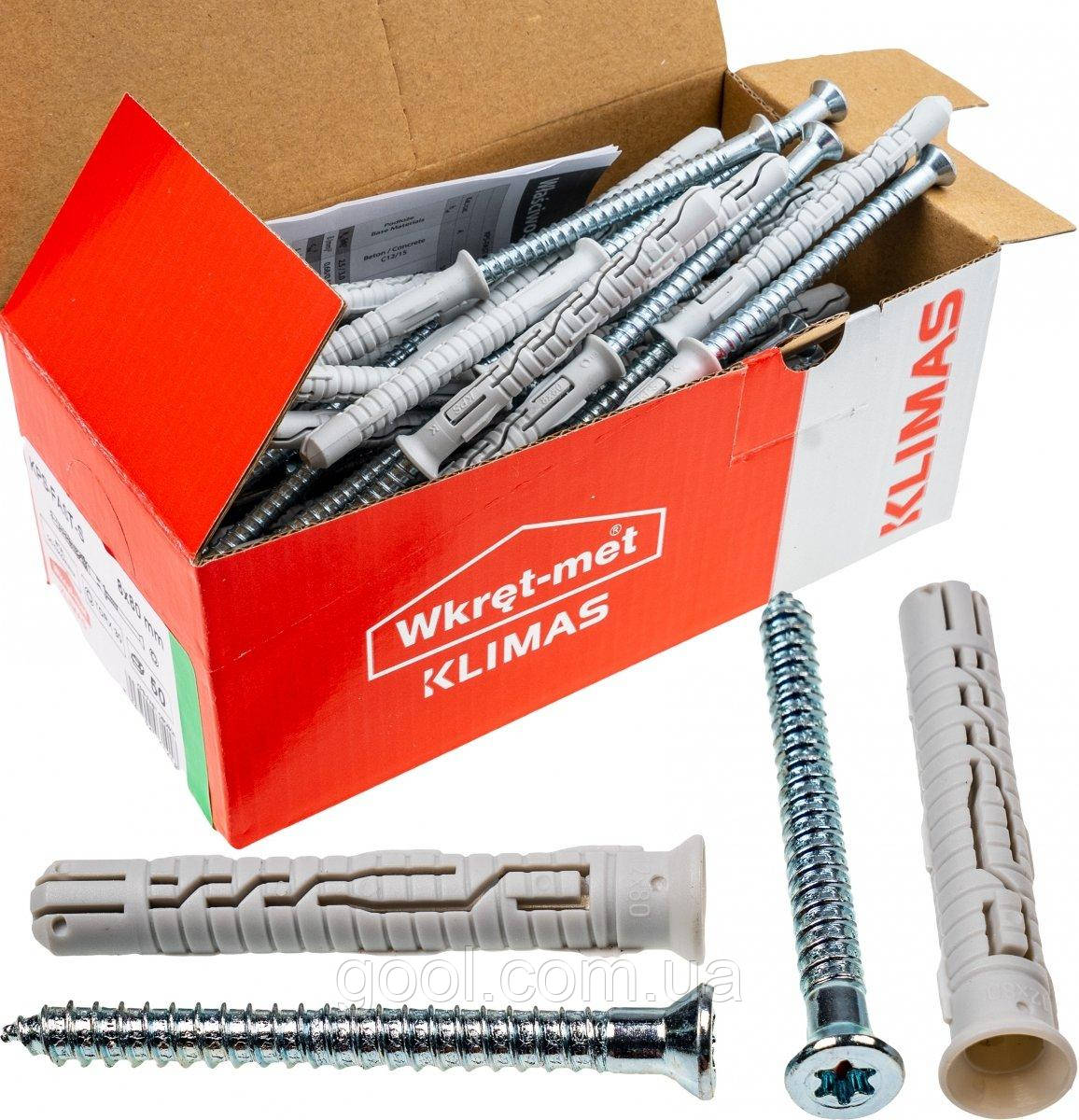 Дюбель 10x100мм KPS FAST S Wkret-met Klimas Torx розпірний з шурупом та потайною головкою упаковка 50 штук, фото 1