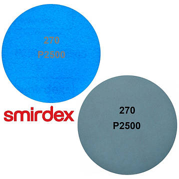 Абразивний водостійкий диск P2500 d125мм на папері з липучкою Velcro Smirdex 270 Velour 1шт., фото 1
