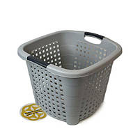 Універсальний контейнер для білизни RATTAN квадратний, сірий SNMZ, фото 2