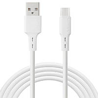 Кабель Glasscove Flex USB - Type-C 3A 1m White GF-AC13WH)