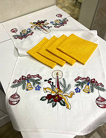 Доріжка вишита "Іграшки" (1,4м.*0,40м.)+4 серветки (0,36м*0,36м.)