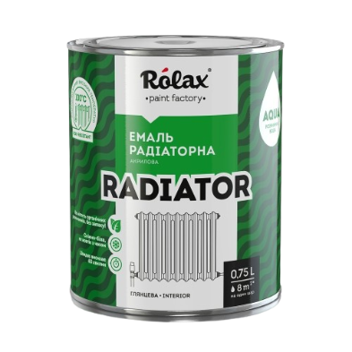 Емаль акрилова для радіаторів водно-дисперсійна Rolax «Radiator» 0,75 л.