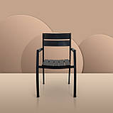 Стілець для кафе "Стела" Венге металевий, з деревом, чорний від Mix-Line, фото 7