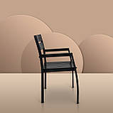 Стілець для кафе "Стела" Венге металевий, з деревом, чорний від Mix-Line, фото 3