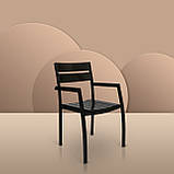 Стілець для кафе "Стела" Венге металевий, з деревом, чорний від Mix-Line, фото 5