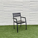 Стілець для кафе "Стела" Венге металевий, з деревом, чорний від Mix-Line, фото 9