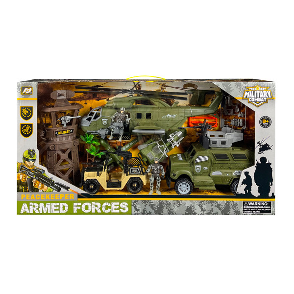 Великий військовий набір солдатик з транспортом HW-M423-2