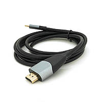 Кабель HDMI (папа) - Type-C (папа), 4K, 30HZ, Chip:AG9310, 1.8m, Black