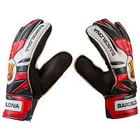 Воротарські рукавички Latex Foam FC BARCS, червоно-чорний, розміри 6,7