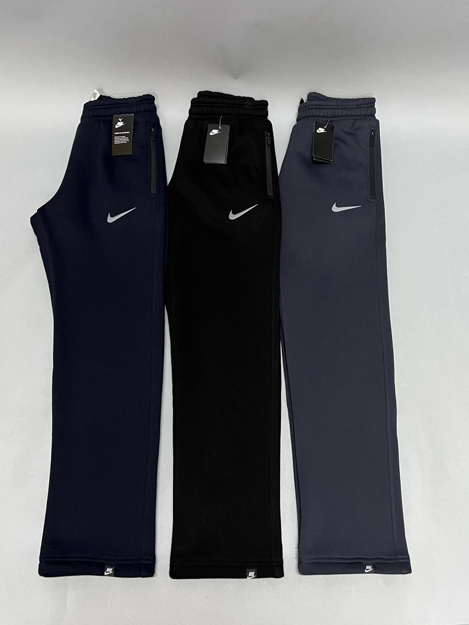 Теплі чоловічі спортивні штани Nike (Найк), зимові трикотажні спортивні штани з начосом. Чоловічий одяг, фото 1