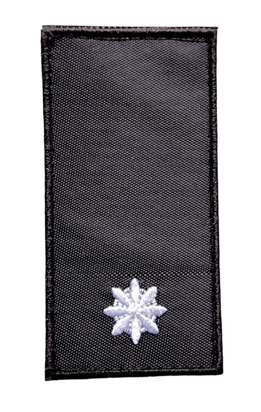 Шеврон погон Tactic4Profi вишивка Молодший лейтенант поліції чорно-білий (10*5)