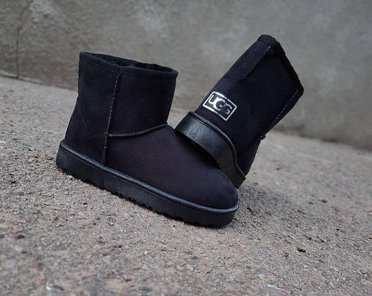 Уггі короткі UGG чорні еко замша унісекс займи, фото 1