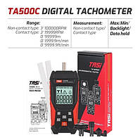 Лазерний тахометр TASI TA500C (3-99999 об/м) з додатковими насадками для вимірювання контактним способом