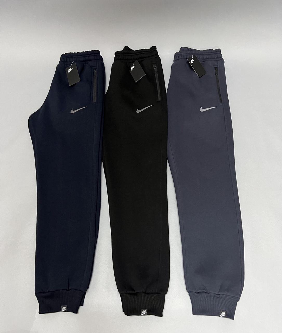 Теплі чоловічі спортивні штани Nike (Найк), зимові трикотажні спортивні штани з начосом. Чоловічий одяг, фото 1