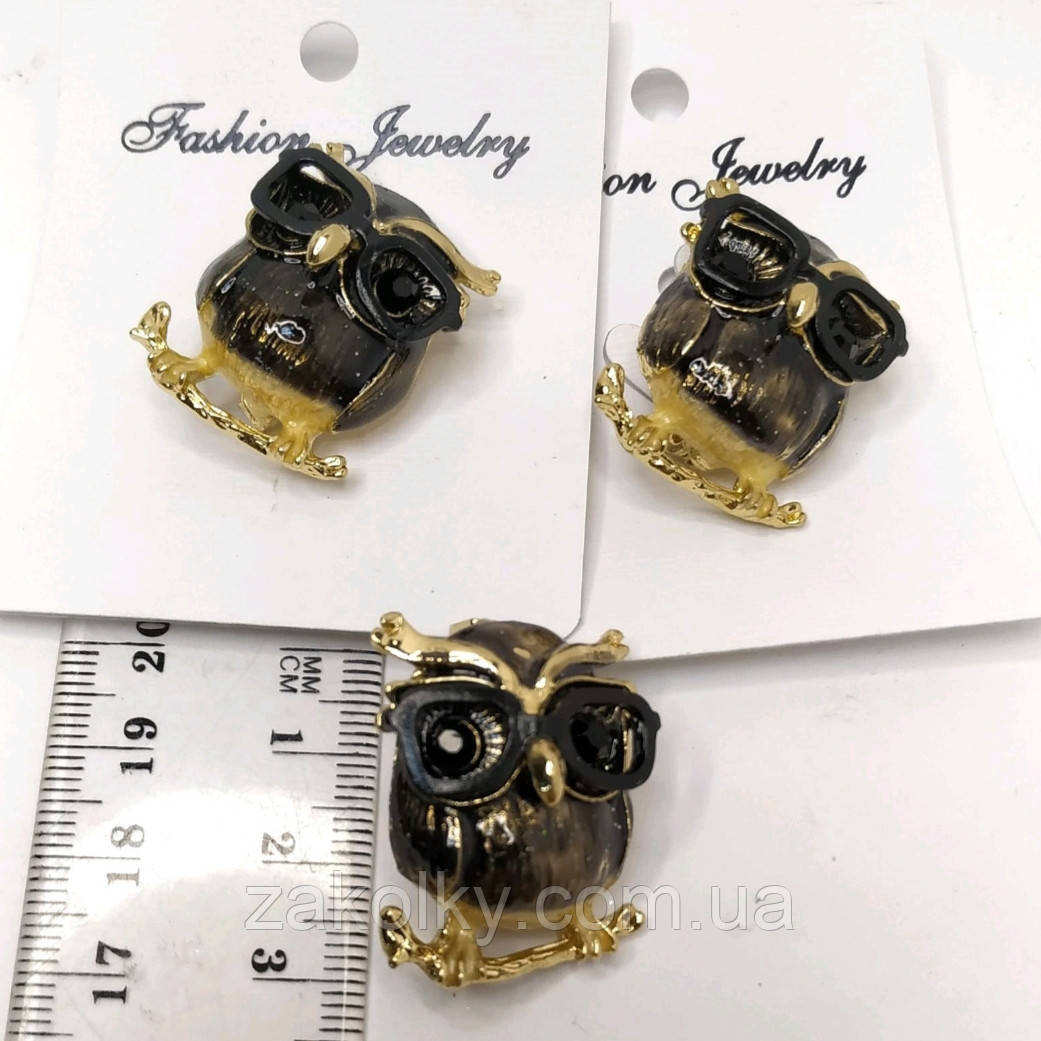 Брошка "Сова в окулярах".