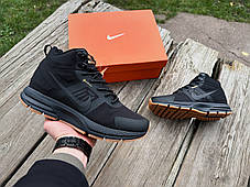 Чоловічі зимові термо кросівки Nike Zoom Pegasus 30 Mid Gore-tex чорні з коричневим водонепроникні, фото 3