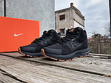 Чоловічі зимові термо кросівки Nike Zoom Pegasus 30 Mid Gore-tex чорні з коричневим водонепроникні, фото 2