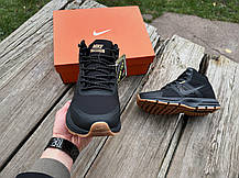 Чоловічі зимові термо кросівки Nike Zoom Pegasus 30 Mid Gore-tex чорні з коричневим водонепроникні, фото 4