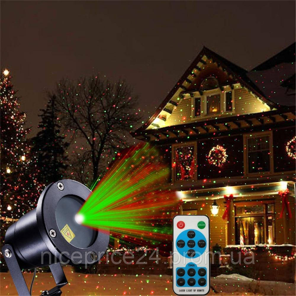 Лазерний проектор Holiday Laser Light з пультом Star Shower гірлянда зірковий вуличний зірки новорічний лазер d - фото 3 - id-p2028335395