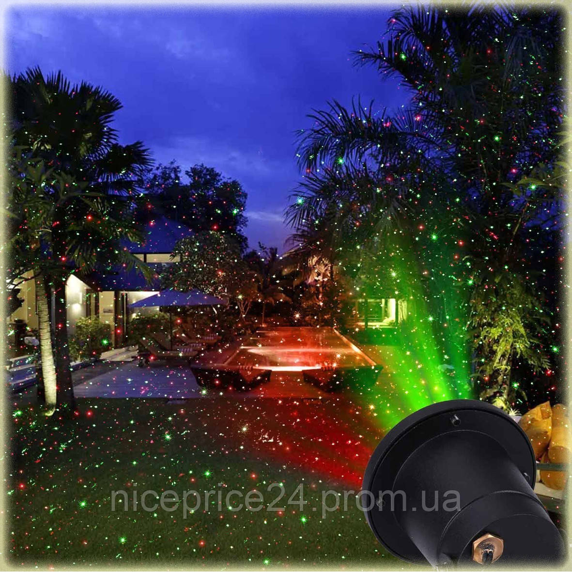 Лазерний проектор Holiday Laser Light з пультом Star Shower гірлянда зірковий вуличний зірки новорічний лазер d - фото 4 - id-p2028335395