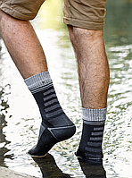 Водонепроницаемые спортивные носки мембранные, нейлоновые черные-серые S(37-39)