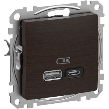 USB роз A+C 3A 45Вт Венге Sedna Elements