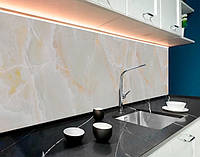 Кухонная плитка на кухонный фартук мраморная текстура, с двухсторонним скотчем 62 х 305 см, 1,2 мм