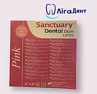 Платки для рабердама латексные Dental Dam Sanctuary розовые с ароматом мяты