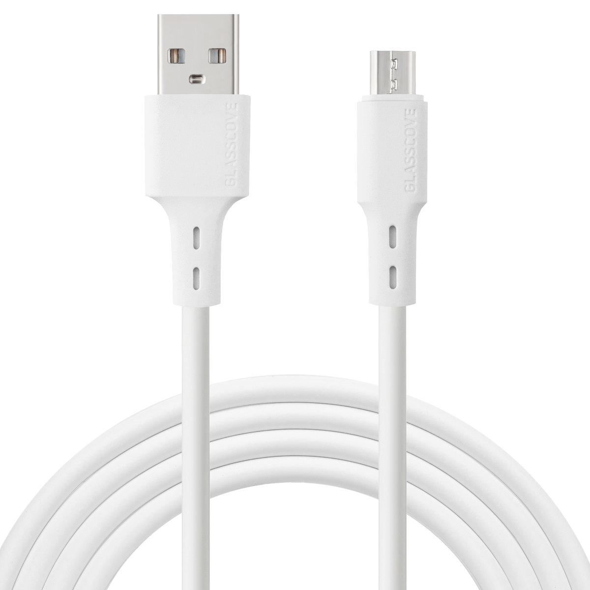 Кабель Glasscove FLEX USB - Micro USB 2.4A 1m (GF-AM13WH) White