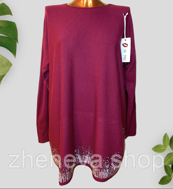 Туніка жіноча батал, однотонна бежева, чорна, хакі, фото 1