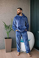 Якісний домашній костюм у піжамному стилі для чоловіків колір джинс красивий чоловічий одяг для дому та сну