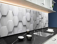 Панели на кухонный фартук ПЭТ 3д стена, с двухсторонним скотчем 62 х 305 см, 1,2 мм
