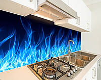 Кухонный фартук заменитель стекла огонь и пламя, с двухсторонним скотчем 62 х 305 см, 1,2 мм