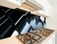 Кухонная плитка на кухонный фартук 3д кубы зеркальные, с двухсторонним скотчем 62 х 305 см, 1,2 мм