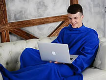Ковдра плед з рукавами Флісовий синій 180*140 см Snuggie, фото 5