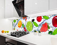 Панель кухонная, заменитель стекла ягоды в воде, с двухсторонним скотчем 62 х 305 см, 1,2 мм